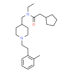 ChemSpider 2D Image | 2-Cyclopentyl-N-ethyl-N-({1-[2-(2-methylphenyl)ethyl]-4-piperidinyl}methyl)acetamide | C24H38N2O