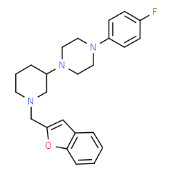 ChemSpider 2D Image | 1-[1-(1-Benzofuran-2-ylmethyl)-3-piperidinyl]-4-(4-fluorophenyl)piperazine | C24H28FN3O