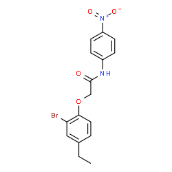 ChemSpider 2D Image | 2-(2-Bromo-4-ethylphenoxy)-N-(4-nitrophenyl)acetamide | C16H15BrN2O4