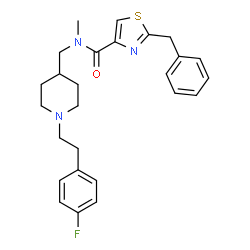 ChemSpider 2D Image | 2-Benzyl-N-({1-[2-(4-fluorophenyl)ethyl]-4-piperidinyl}methyl)-N-methyl-1,3-thiazole-4-carboxamide | C26H30FN3OS