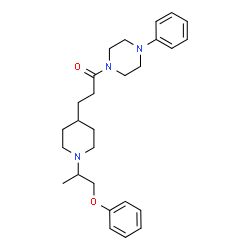 ChemSpider 2D Image | 3-[1-(1-Phenoxy-2-propanyl)-4-piperidinyl]-1-(4-phenyl-1-piperazinyl)-1-propanone | C27H37N3O2