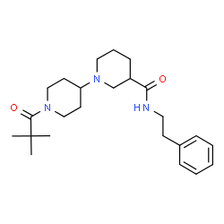 ChemSpider 2D Image | 1'-(2,2-Dimethylpropanoyl)-N-(2-phenylethyl)-1,4'-bipiperidine-3-carboxamide | C24H37N3O2
