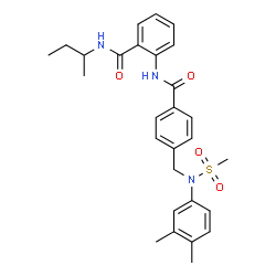 ChemSpider 2D Image | N-sec-Butyl-2-[(4-{[(3,4-dimethylphenyl)(methylsulfonyl)amino]methyl}benzoyl)amino]benzamide | C28H33N3O4S