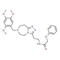 ChemSpider 2D Image | 2-Phenoxy-N-{2-[7-(2,4,5-trimethoxybenzyl)-6,7,8,9-tetrahydro-5H-[1,2,4]triazolo[4,3-d][1,4]diazepin-3-yl]ethyl}acetamide | C26H33N5O5