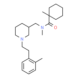 ChemSpider 2D Image | N,1-Dimethyl-N-({1-[2-(2-methylphenyl)ethyl]-3-piperidinyl}methyl)cyclohexanecarboxamide | C24H38N2O