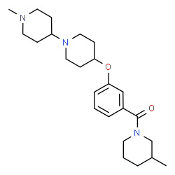 ChemSpider 2D Image | {3-[(1'-Methyl-1,4'-bipiperidin-4-yl)oxy]phenyl}(3-methyl-1-piperidinyl)methanone | C24H37N3O2
