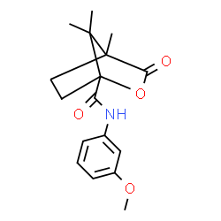 ChemSpider 2D Image | N-(3-Methoxyphenyl)-4,7,7-trimethyl-3-oxo-2-oxabicyclo[2.2.1]heptane-1-carboxamide | C17H21NO4