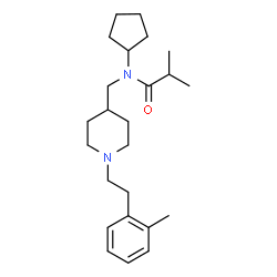 ChemSpider 2D Image | N-Cyclopentyl-2-methyl-N-({1-[2-(2-methylphenyl)ethyl]-4-piperidinyl}methyl)propanamide | C24H38N2O