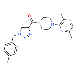 ChemSpider 2D Image | [4-(3,6-Dimethyl-2-pyrazinyl)-1-piperazinyl][1-(4-fluorobenzyl)-1H-1,2,3-triazol-4-yl]methanone | C20H22FN7O