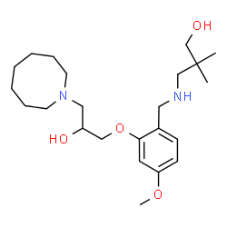 ChemSpider 2D Image | 3-({2-[3-(1-Azocanyl)-2-hydroxypropoxy]-4-methoxybenzyl}amino)-2,2-dimethyl-1-propanol | C23H40N2O4