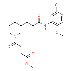 ChemSpider 2D Image | Methyl 4-(3-{3-[(5-chloro-2-methoxyphenyl)amino]-3-oxopropyl}-1-piperidinyl)-4-oxobutanoate | C20H27ClN2O5