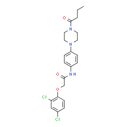 ChemSpider 2D Image | N-[4-(4-Butyryl-1-piperazinyl)phenyl]-2-(2,4-dichlorophenoxy)acetamide | C22H25Cl2N3O3