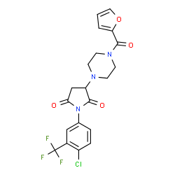ChemSpider 2D Image | 1-[4-Chloro-3-(trifluoromethyl)phenyl]-3-[4-(2-furoyl)-1-piperazinyl]-2,5-pyrrolidinedione | C20H17ClF3N3O4