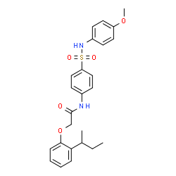 ChemSpider 2D Image | 2-(2-sec-Butylphenoxy)-N-{4-[(4-methoxyphenyl)sulfamoyl]phenyl}acetamide | C25H28N2O5S