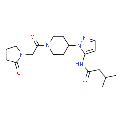 ChemSpider 2D Image | 3-Methyl-N-(1-{1-[(2-oxo-1-pyrrolidinyl)acetyl]-4-piperidinyl}-1H-pyrazol-5-yl)butanamide | C19H29N5O3