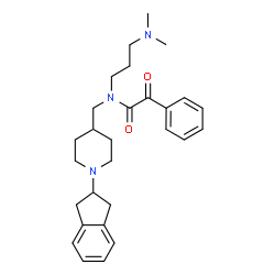 ChemSpider 2D Image | N-{[1-(2,3-Dihydro-1H-inden-2-yl)-4-piperidinyl]methyl}-N-[3-(dimethylamino)propyl]-2-oxo-2-phenylacetamide | C28H37N3O2