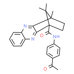 ChemSpider 2D Image | N-(4-Acetylphenyl)-12,15,15-trimethyl-3,10-diazatetracyclo[10.2.1.0~2,11~.0~4,9~]pentadeca-2,4,6,8,10-pentaene-1-carboxamide | C25H25N3O2