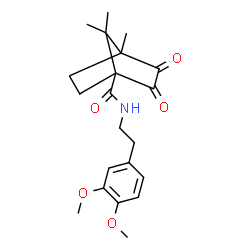 ChemSpider 2D Image | N-[2-(3,4-Dimethoxyphenyl)ethyl]-4,7,7-trimethyl-2,3-dioxobicyclo[2.2.1]heptane-1-carboxamide | C21H27NO5