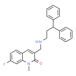 ChemSpider 2D Image | 3-{[(3,3-Diphenylpropyl)amino]methyl}-7-fluoro-1-methyl-2(1H)-quinolinone | C26H25FN2O