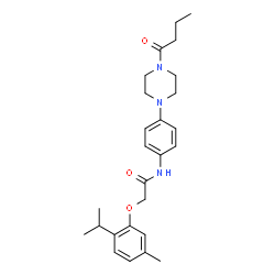 ChemSpider 2D Image | N-[4-(4-Butyryl-1-piperazinyl)phenyl]-2-(2-isopropyl-5-methylphenoxy)acetamide | C26H35N3O3