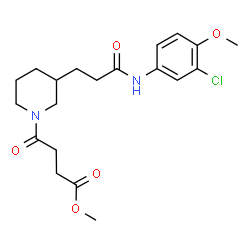 ChemSpider 2D Image | Methyl 4-(3-{3-[(3-chloro-4-methoxyphenyl)amino]-3-oxopropyl}-1-piperidinyl)-4-oxobutanoate | C20H27ClN2O5