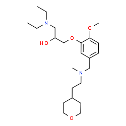 ChemSpider 2D Image | 1-(Diethylamino)-3-[2-methoxy-5-({methyl[2-(tetrahydro-2H-pyran-4-yl)ethyl]amino}methyl)phenoxy]-2-propanol | C23H40N2O4