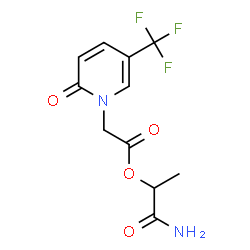 ChemSpider 2D Image | 1-Amino-1-oxo-2-propanyl [2-oxo-5-(trifluoromethyl)-1(2H)-pyridinyl]acetate | C11H11F3N2O4