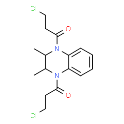 ChemSpider 2D Image | 1,1'-(2,3-Dimethyl-2,3-dihydroquinoxaline-1,4-diyl)bis(3-chloro-1-propanone) | C16H20Cl2N2O2