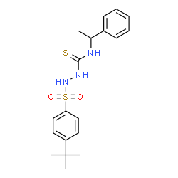 ChemSpider 2D Image | 2-{[4-(2-Methyl-2-propanyl)phenyl]sulfonyl}-N-(1-phenylethyl)hydrazinecarbothioamide | C19H25N3O2S2