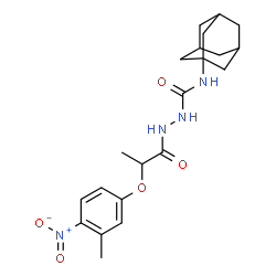 ChemSpider 2D Image | N-(Adamantan-1-yl)-2-[2-(3-methyl-4-nitrophenoxy)propanoyl]hydrazinecarboxamide | C21H28N4O5