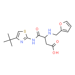 ChemSpider 2D Image | N~2~-(2-Furylmethyl)-N-[4-(2-methyl-2-propanyl)-1,3-thiazol-2-yl]-alpha-asparagine | C16H21N3O4S
