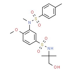 ChemSpider 2D Image | N-(1-Hydroxy-2-methyl-2-propanyl)-4-methoxy-3-{methyl[(4-methylphenyl)sulfonyl]amino}benzenesulfonamide | C19H26N2O6S2