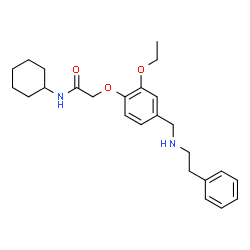 ChemSpider 2D Image | N-Cyclohexyl-2-(2-ethoxy-4-{[(2-phenylethyl)amino]methyl}phenoxy)acetamide | C25H34N2O3