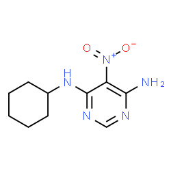 ChemSpider 2D Image | N-Cyclohexyl-5-nitro-4,6-pyrimidinediamine | C10H15N5O2