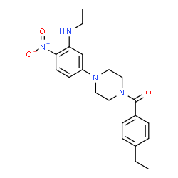 ChemSpider 2D Image | {4-[3-(Ethylamino)-4-nitrophenyl]-1-piperazinyl}(4-ethylphenyl)methanone | C21H26N4O3
