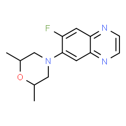 ChemSpider 2D Image | 6-(2,6-Dimethyl-4-morpholinyl)-7-fluoroquinoxaline | C14H16FN3O