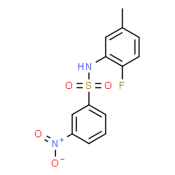 ChemSpider 2D Image | N-(2-Fluoro-5-methylphenyl)-3-nitrobenzenesulfonamide | C13H11FN2O4S
