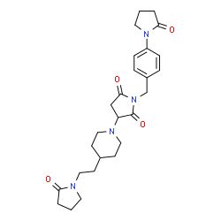 ChemSpider 2D Image | 1-[4-(2-Oxo-1-pyrrolidinyl)benzyl]-3-{4-[2-(2-oxo-1-pyrrolidinyl)ethyl]-1-piperidinyl}-2,5-pyrrolidinedione | C26H34N4O4