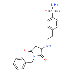 ChemSpider 2D Image | 4-{2-[(1-Benzyl-2,5-dioxo-3-pyrrolidinyl)amino]ethyl}benzenesulfonamide | C19H21N3O4S