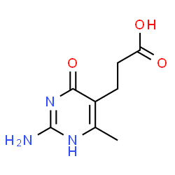 ChemSpider 2D Image | 3-(2-amino-4-methyl-6-oxo-1,6-dihydropyrimidin-5-yl)propanoic acid | C8H11N3O3