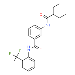 ChemSpider 2D Image | 3-[(2-Ethylbutanoyl)amino]-N-[2-(trifluoromethyl)phenyl]benzamide | C20H21F3N2O2