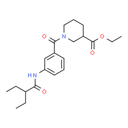 ChemSpider 2D Image | Ethyl 1-{3-[(2-ethylbutanoyl)amino]benzoyl}-3-piperidinecarboxylate | C21H30N2O4