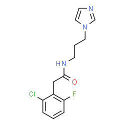 ChemSpider 2D Image | 2-(2-Chloro-6-fluoro-phenyl)-N-(3-imidazol-1-yl-propyl)-acetamide | C14H15ClFN3O