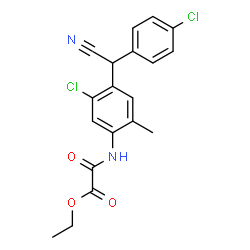 ChemSpider 2D Image | Ethyl ({5-chloro-4-[(4-chlorophenyl)(cyano)methyl]-2-methylphenyl}amino)(oxo)acetate | C19H16Cl2N2O3