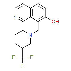 ChemSpider 2D Image | 8-{[3-(Trifluoromethyl)-1-piperidinyl]methyl}-7-isoquinolinol | C16H17F3N2O