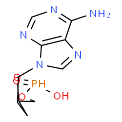 ChemSpider 2D Image | [5-(6-Amino-9H-purin-9-yl)tetrahydro-2-furanyl]methyl hydrogen phosphonate | C10H14N5O4P