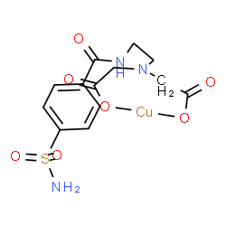 ChemSpider 2D Image | [2,2'-({2-[(4-Sulfamoylbenzoyl)amino]ethyl}imino)diacetato-kappaO(2-)]copper | C13H15CuN3O7S