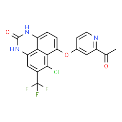 ChemSpider 2D Image | 7-[(2-Acetyl-4-pyridinyl)oxy]-6-chloro-5-(trifluoromethyl)-1H-perimidin-2(3H)-one | C19H11ClF3N3O3