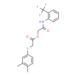 ChemSpider 2D Image | 2-Oxo-2-{[2-(trifluoromethyl)phenyl]amino}ethyl [(3,4-dimethylphenyl)sulfanyl]acetate | C19H18F3NO3S