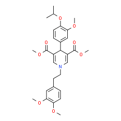 ChemSpider 2D Image | Dimethyl 1-[2-(3,4-dimethoxyphenyl)ethyl]-4-(4-isopropoxy-3-methoxyphenyl)-1,4-dihydro-3,5-pyridinedicarboxylate | C29H35NO8